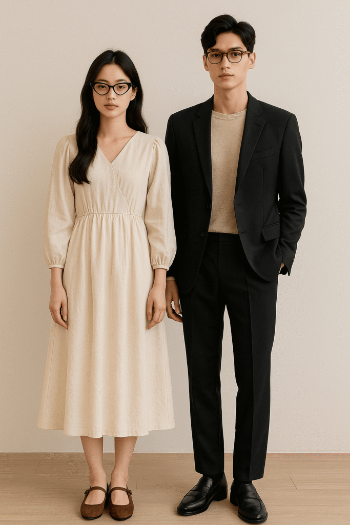 phối đồ với kính mắt mèo
