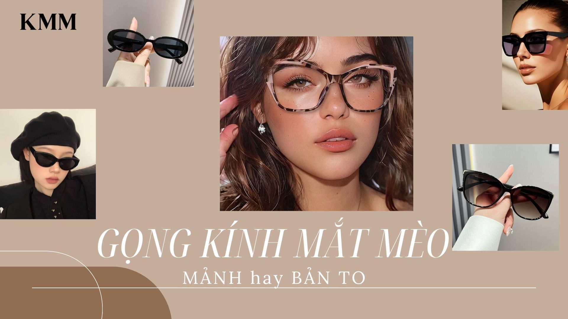 gọng kính mắt mèo mảnh hay bản to
