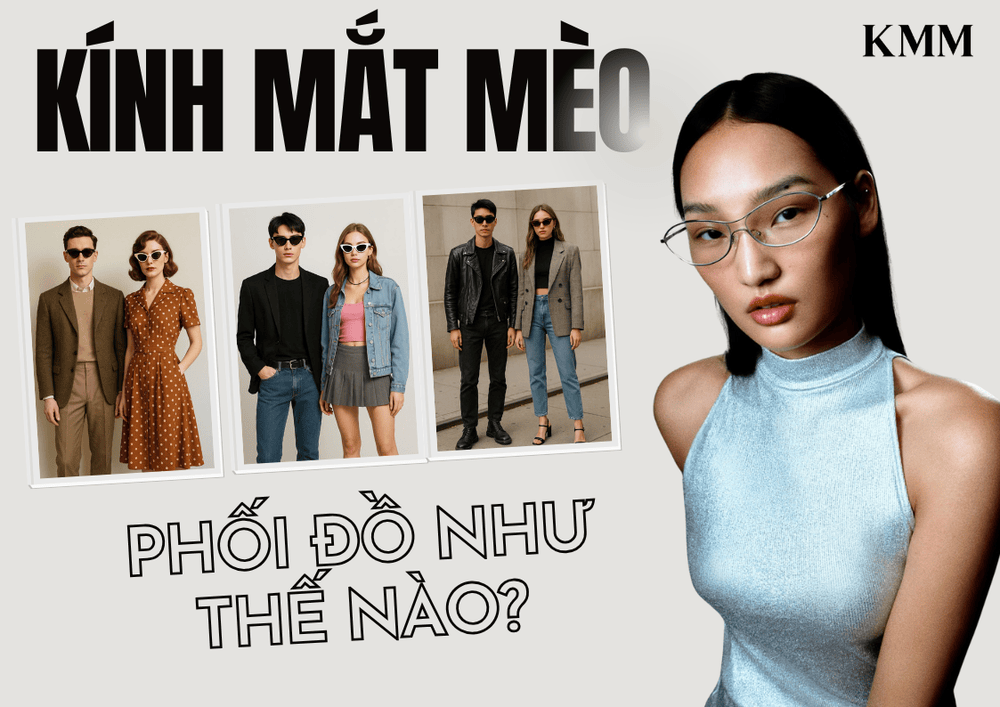 phối đồ với kính mắt mèo