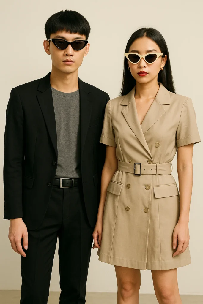phối đồ với kính mắt mèo