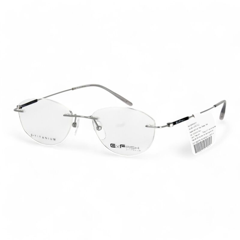  Gọng Kính Khoan Mắt Mèo Exfash EF33214T Không Viền Titanium - Chính Hãng