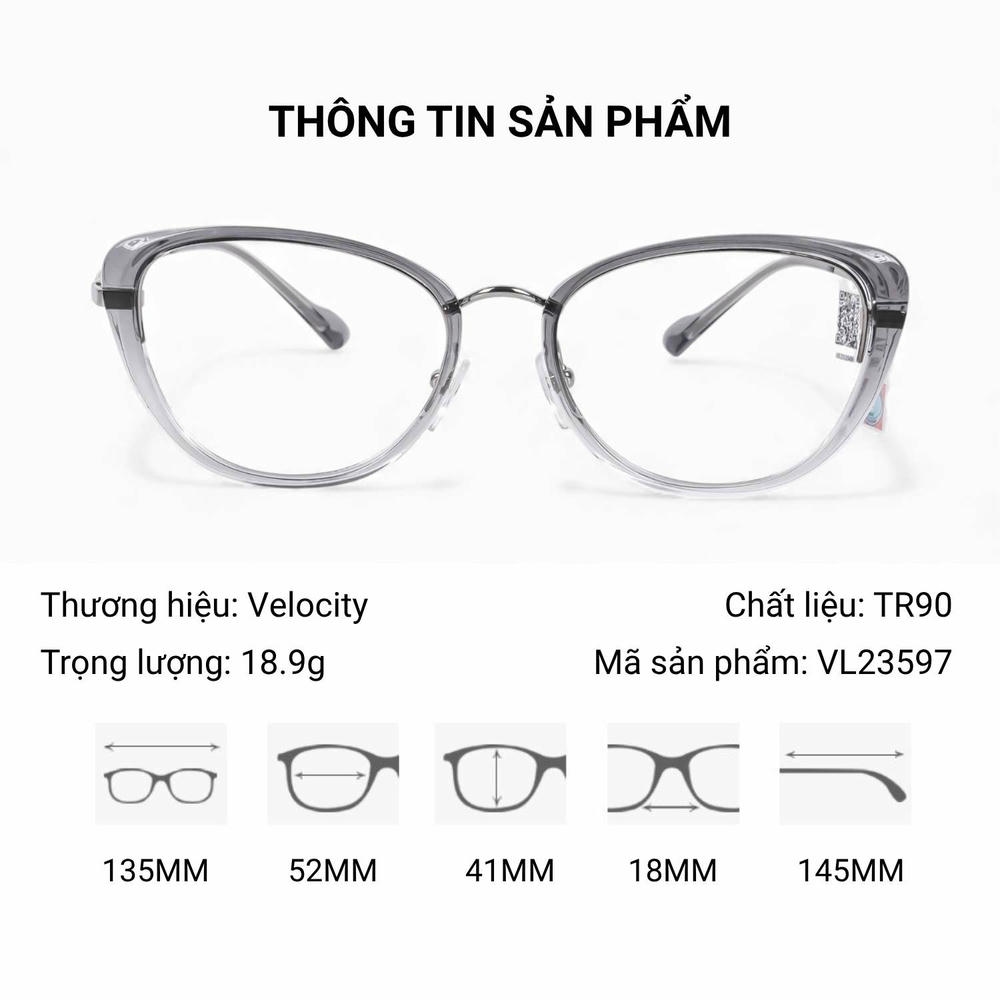 Velocity VL23597 Gọng Kính Mắt Mèo | Tem Chính Hãng 101