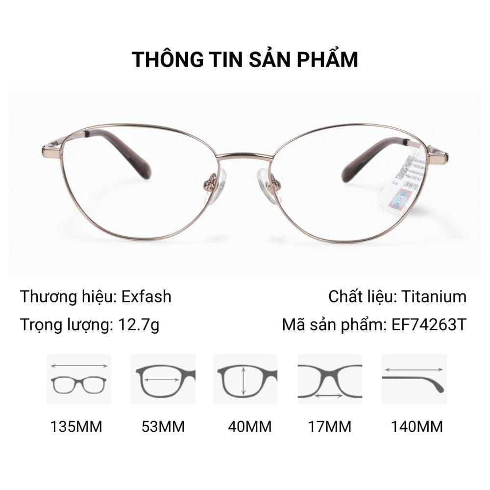 Exfash EX74263T Gọng Kính Mắt Mèo – Tem Chính Hãng 101