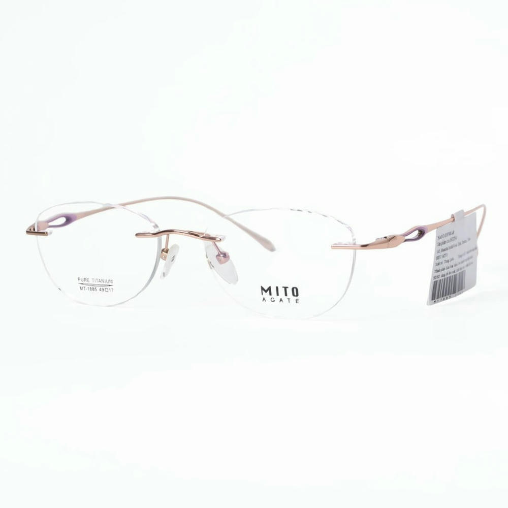 Mito MT1885 Kính Không Gọng Mắt Mèo Titanium – Tem Chính Hãng 101