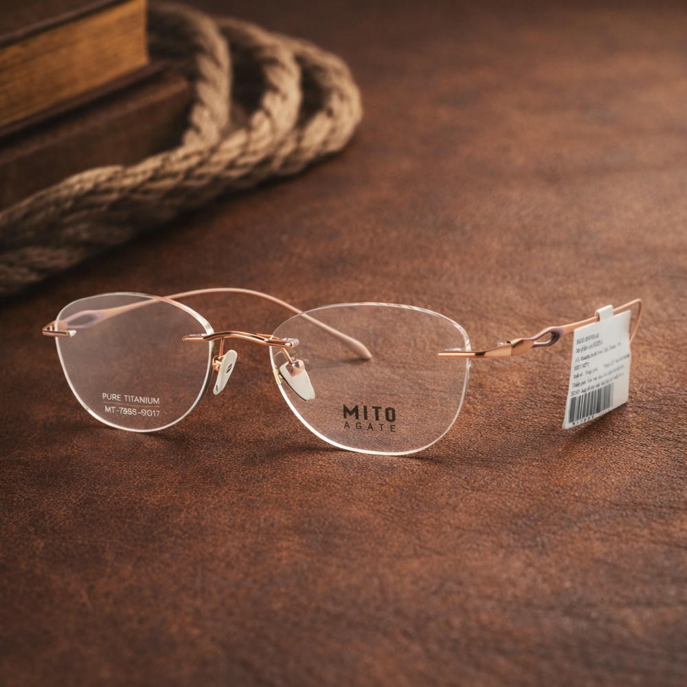 Mito MT1885 Kính Không Gọng Mắt Mèo Titanium – Tem Chính Hãng 101