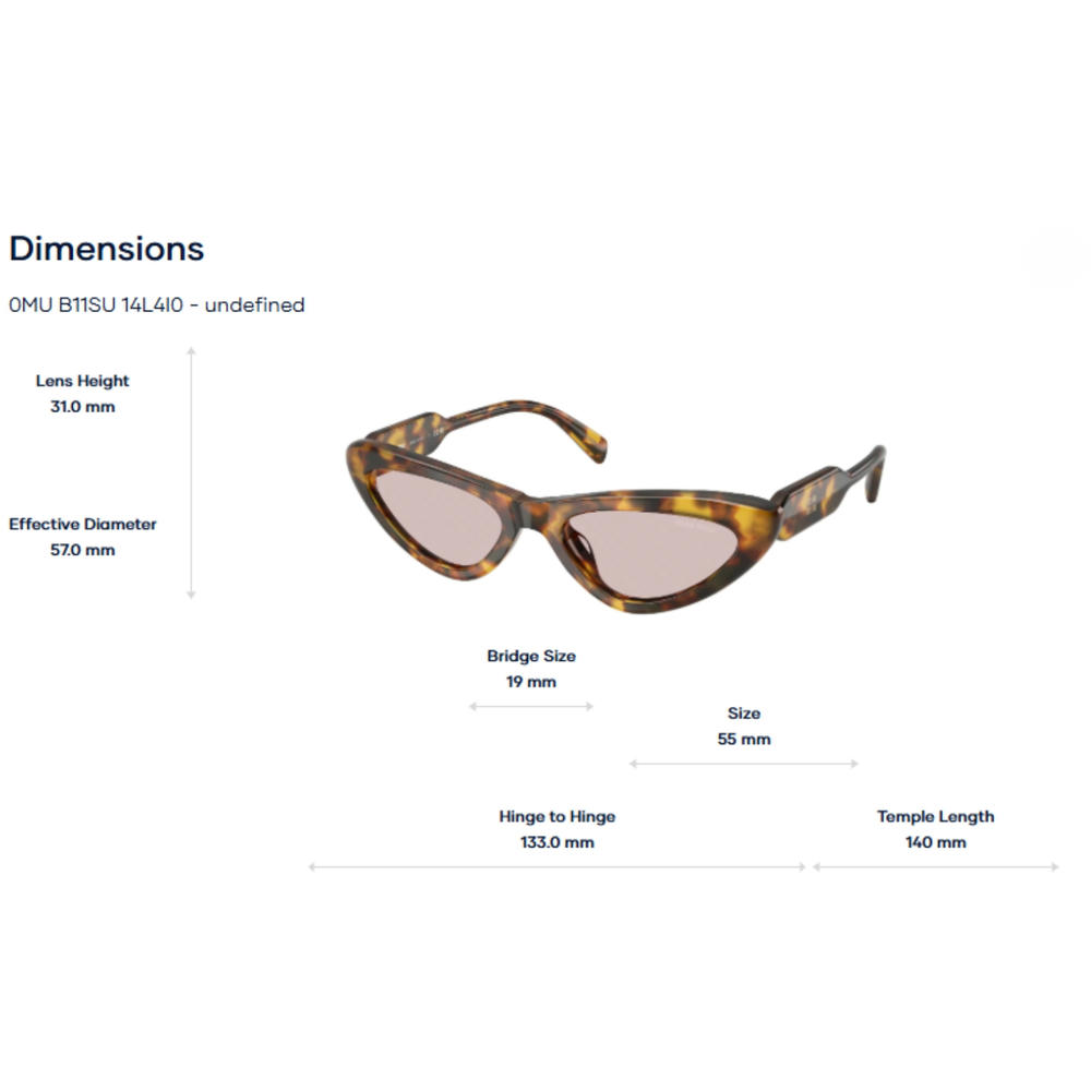 Kính Mát Mắt Mèo Miu Miu 0MU B11SU - Tem Chính Hãng Luxottica