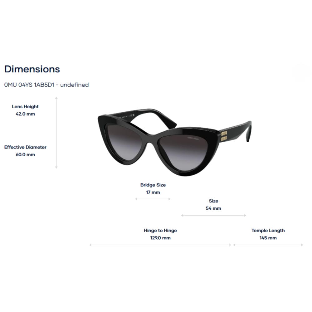 Kính Mát Mắt Mèo Miu Miu 0MU 04YS - Tem Chính Hãng Luxottica